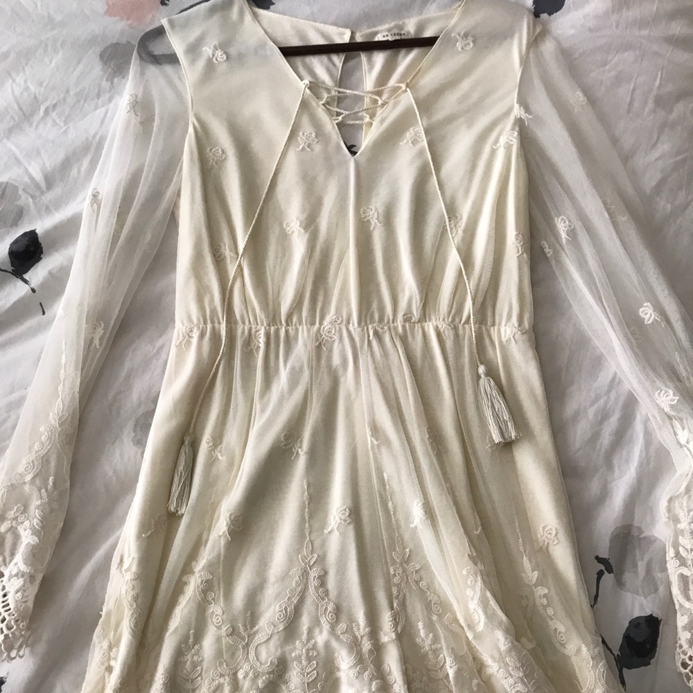 Cream lace romper